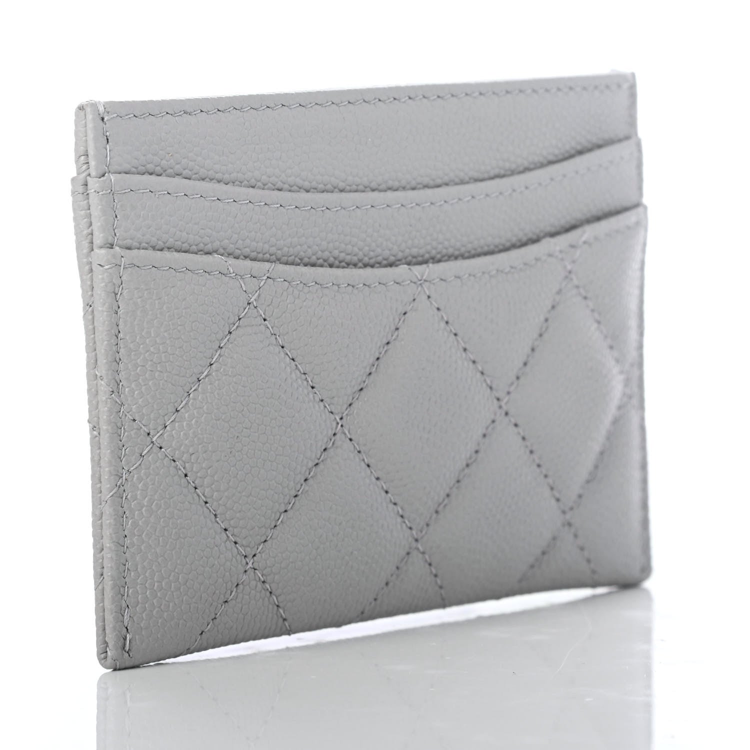 Chanel Caviar Quilted Card Holder Grey 3 of 8