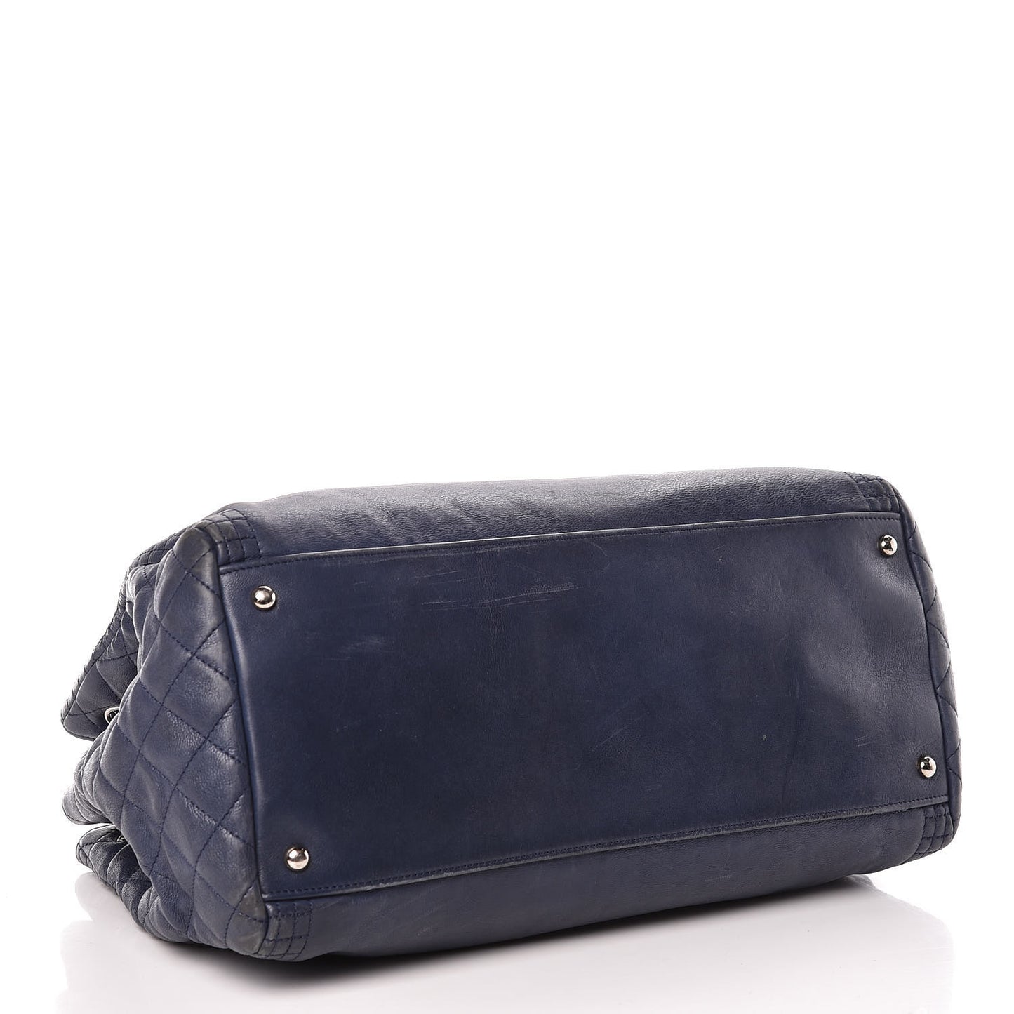 Calfskin Coco Bengal Open Accordion Tote Blue