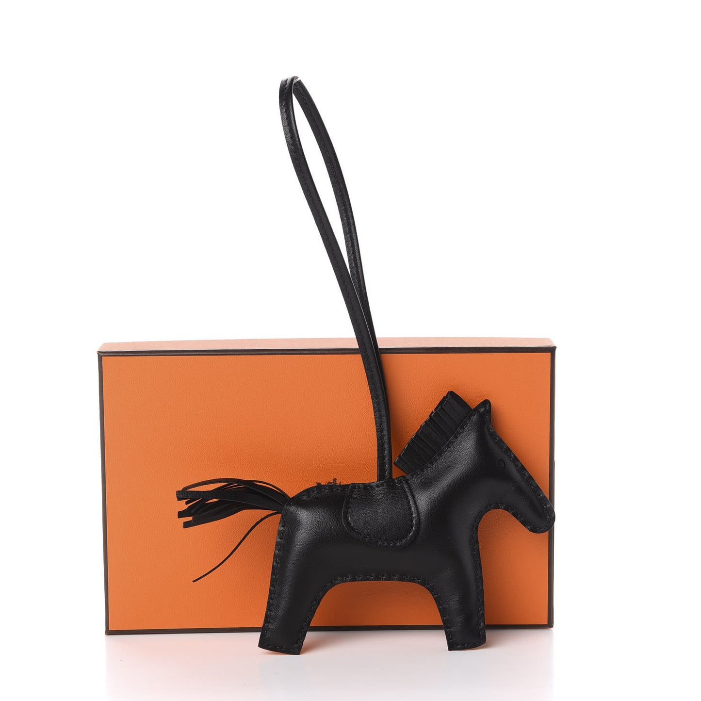 Milo Lambskin Grigri Rodeo Horse Bag Charm MM So Black