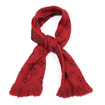 Louis Vuitton Wool Silk Logomania Scarf Rubis 1 of 3