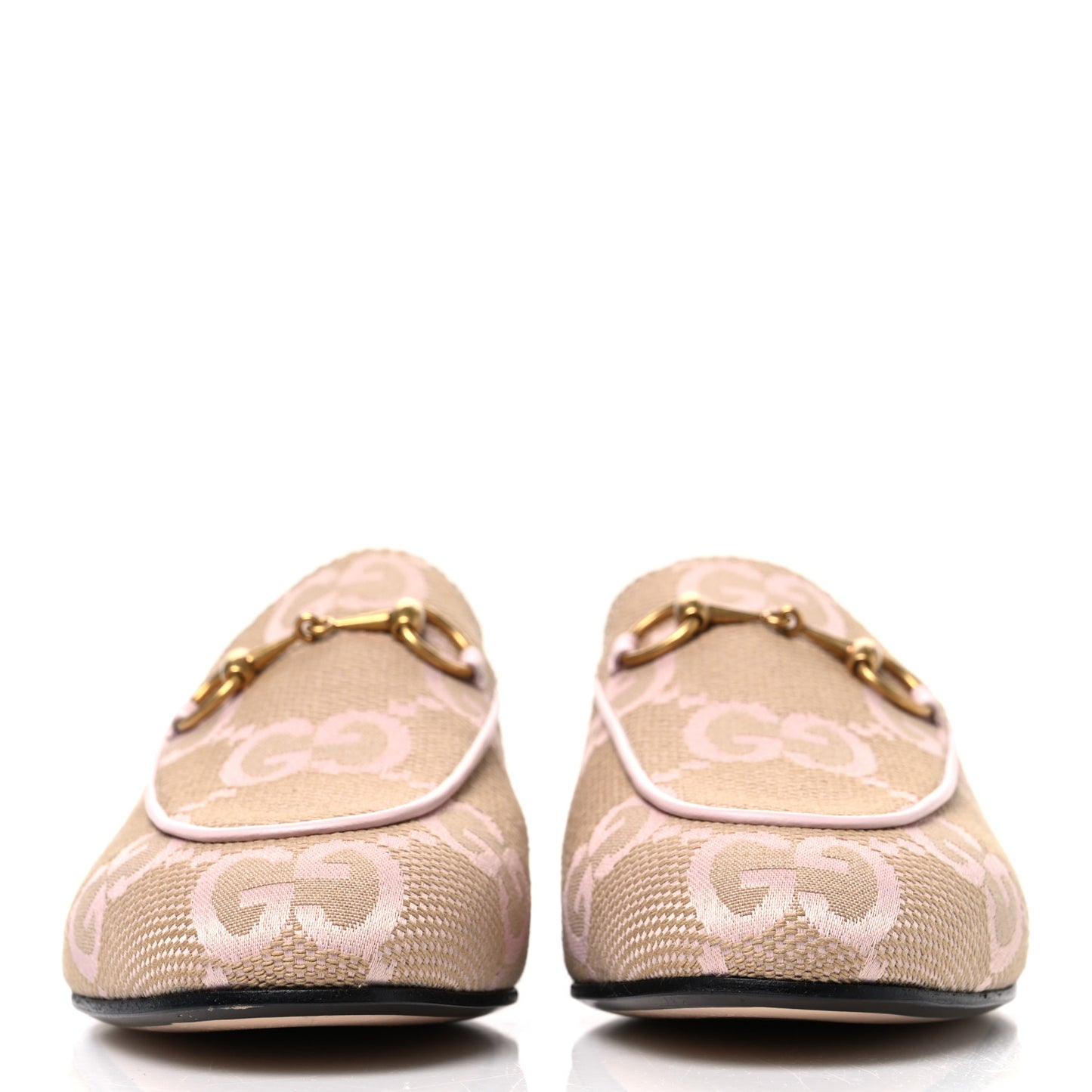 Monogram Macro GG Nappa Charlotte Womens Princetown Slippers 36 Beige Perfect Pink