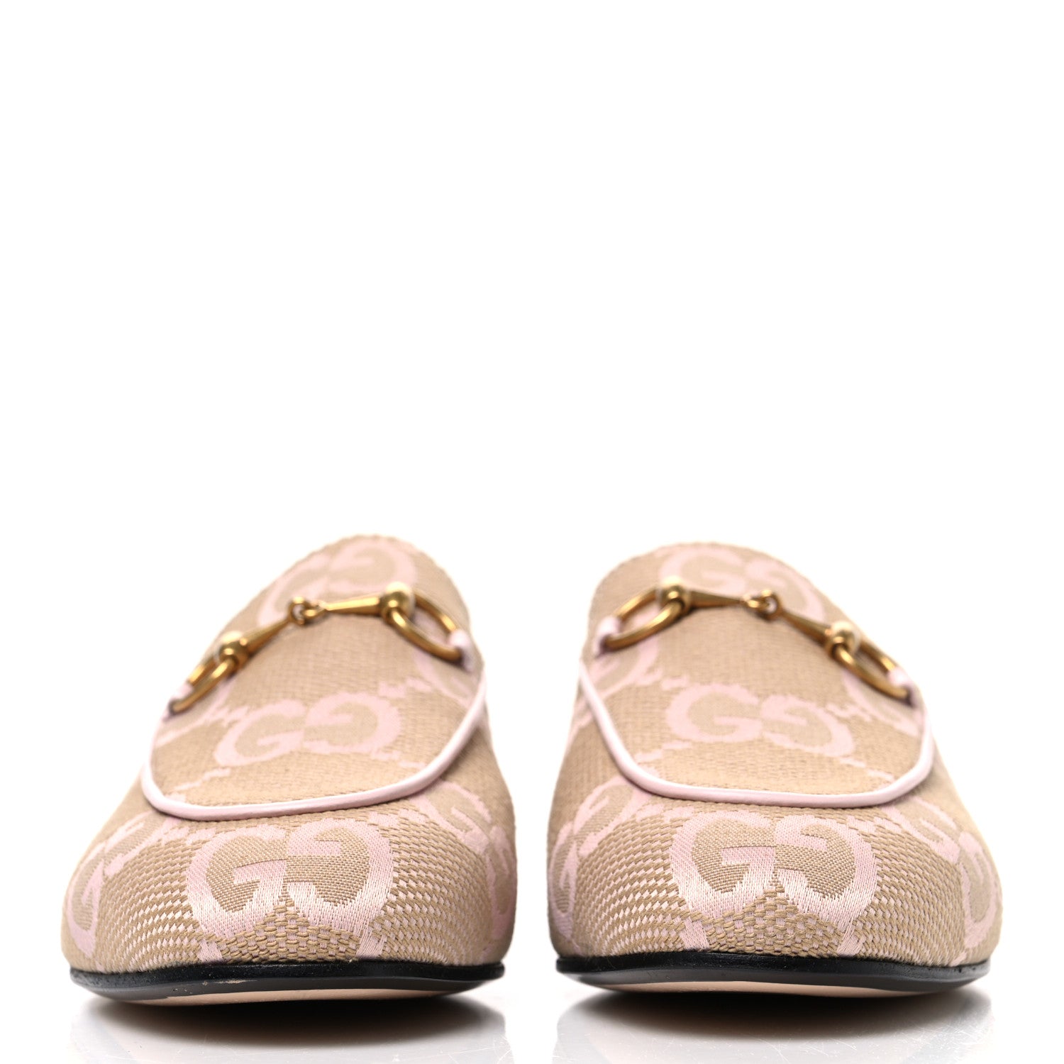 Gucci Monogram Macro GG Nappa Charlotte Womens Princetown Slippers 36 Beige Perfect Pink 3 of 11