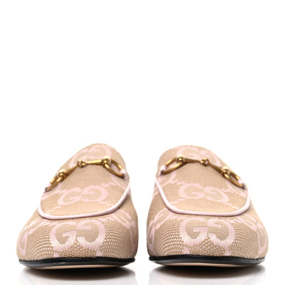 Gucci Monogram Macro GG Nappa Charlotte Womens Princetown Slippers 36 Beige Perfect Pink 3 of 11