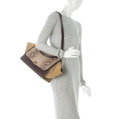 Celine Python Suede Medium Trapeze Khaki 2 of 9
