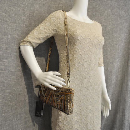 Burberry Python House Check Stitched Bridle Clutch Bag 2 of 9