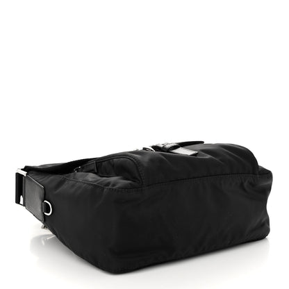 Prada Re-Nylon Vela Saffiano Pocket Single Buckle Messenger Shoulder Bag Black 4 of 9