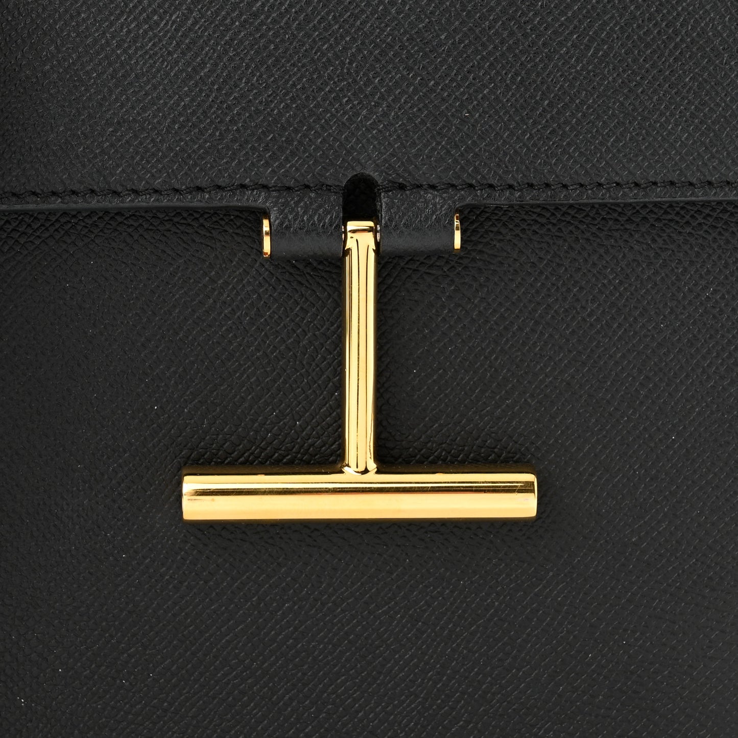 Grained Calfskin Mini T Clasp Tara Crossbody Bag Black