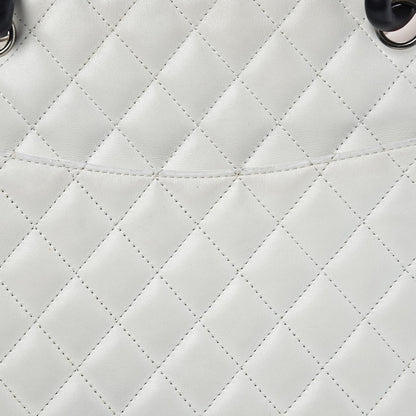 Chanel Calfskin Quilted Large Cambon Tote White Black 12 of 14