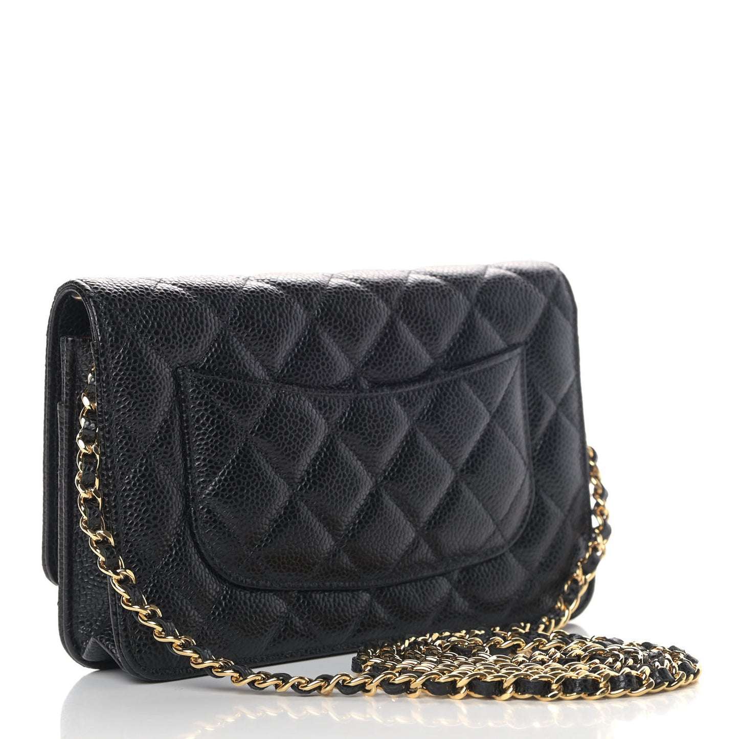 Caviar Quilted Wallet On Chain WOC Black