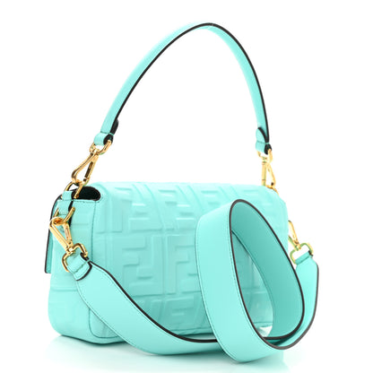 Fendi Nappa FF 1974 Embossed Baguette Spring Turquoise 3 of 10
