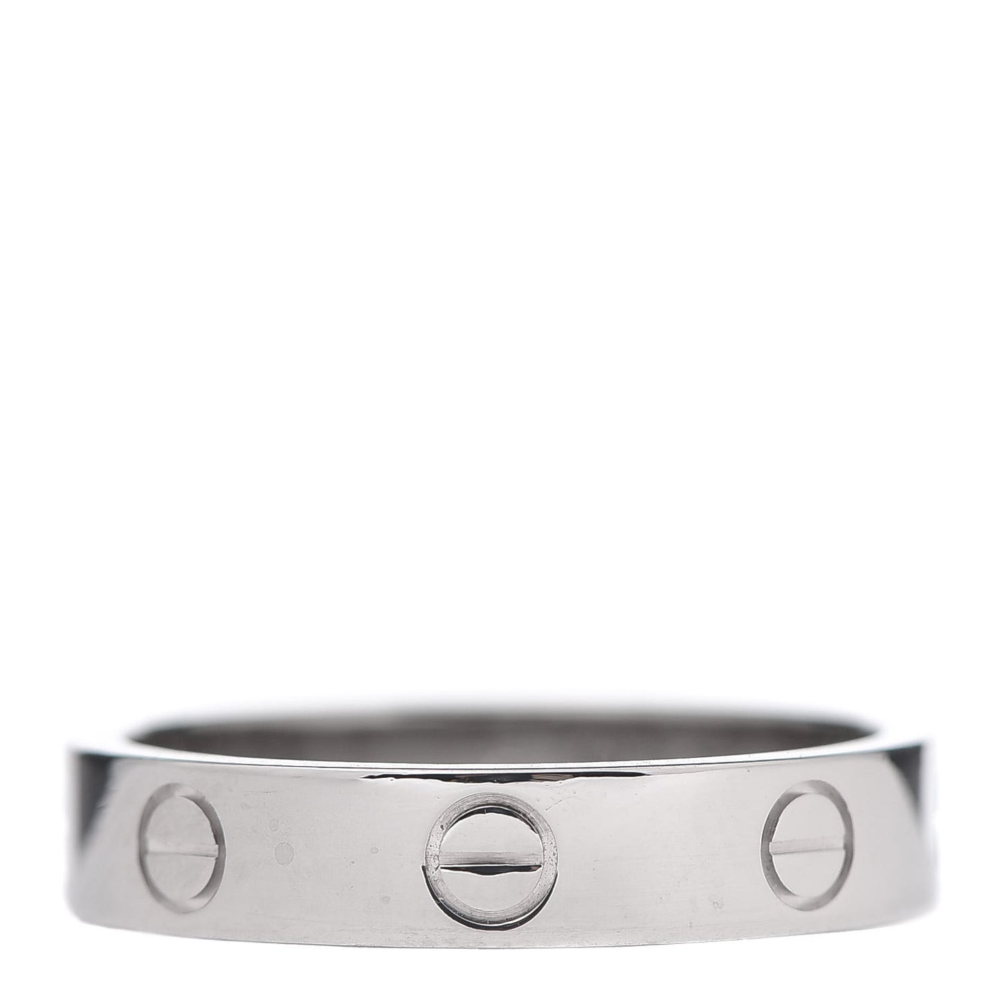 18K White Gold Diamond 4mm LOVE Wedding Band Ring 53 6.25