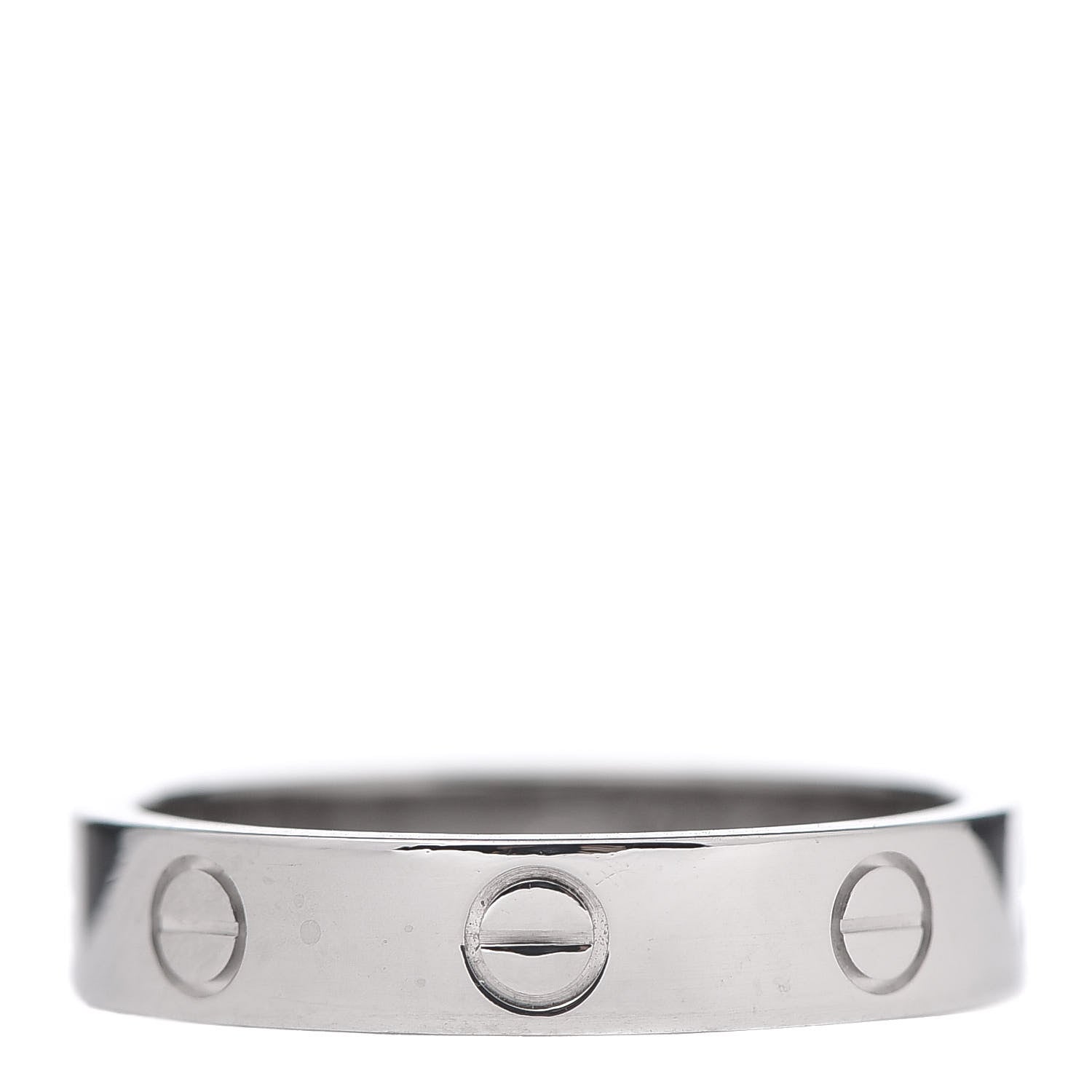 Cartier 18K White Gold Diamond 4mm LOVE Wedding Band Ring 53 6.25 3 of 6