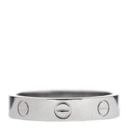 Cartier 18K White Gold Diamond 4mm LOVE Wedding Band Ring 53 6.25 3 of 6