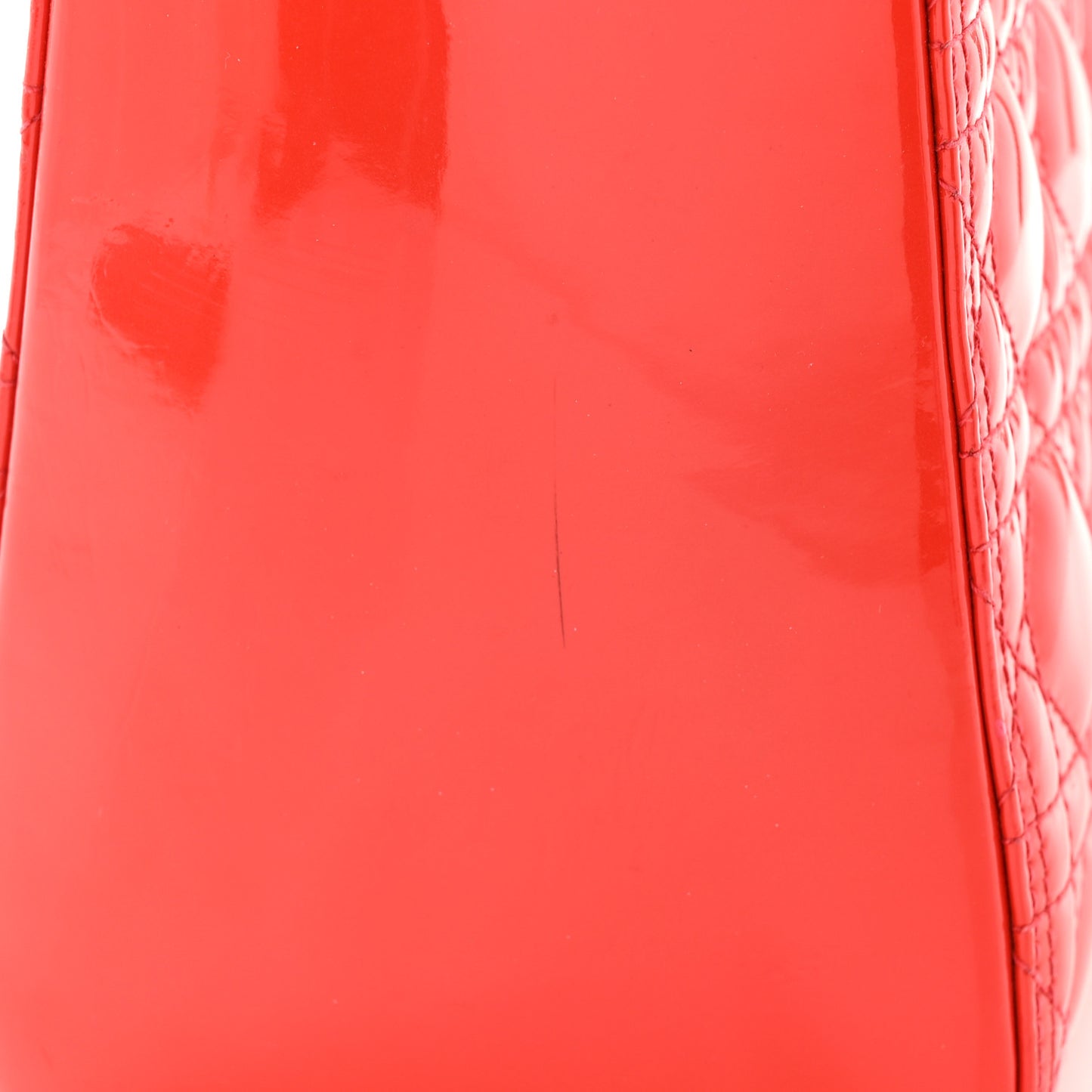Patent Cannage Large Lady Dior Red