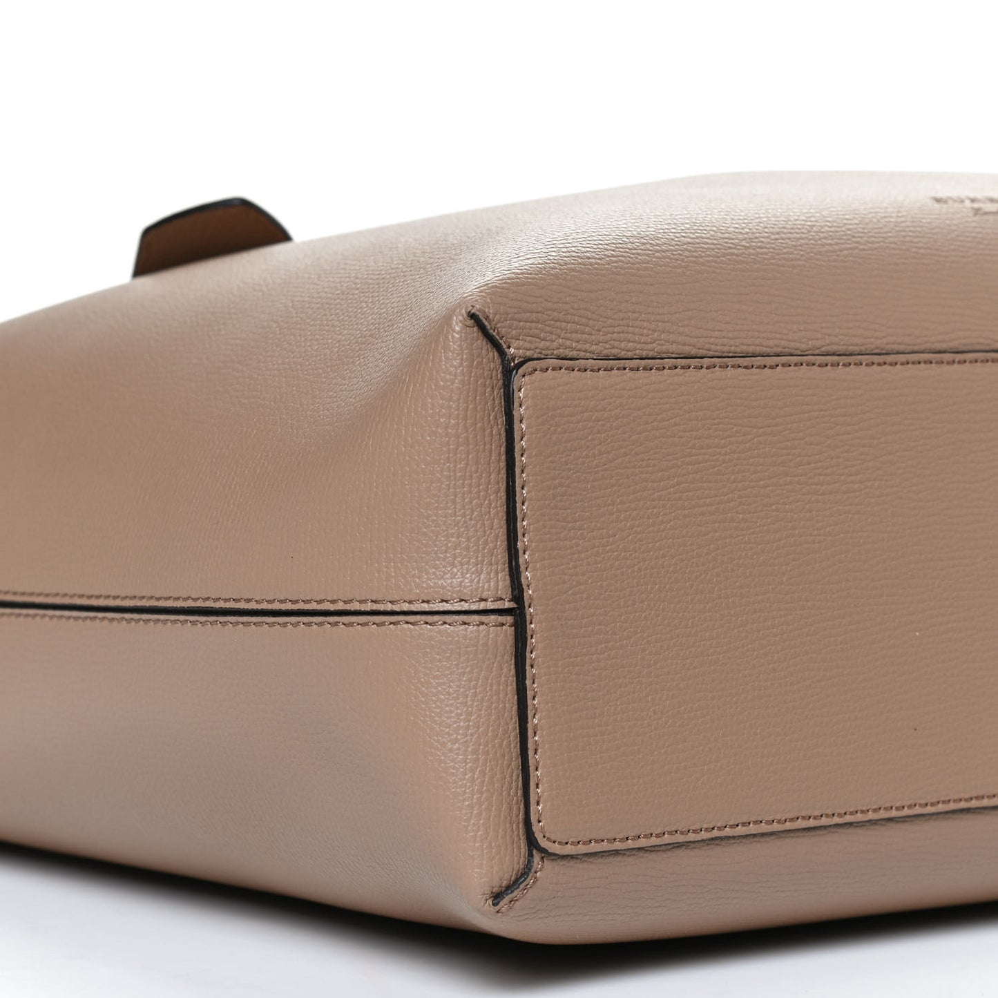 Grainy Calfskin Haymarket Check Medium Reversible Tote Camel