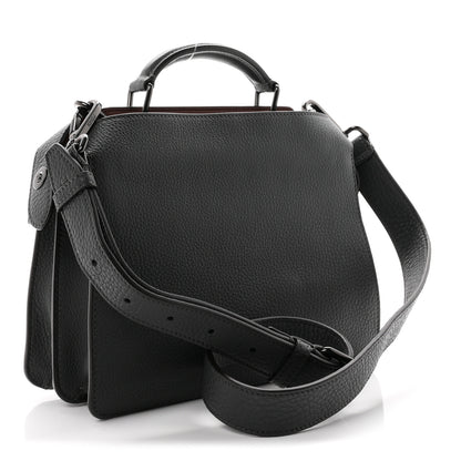 Fendi Cuoio Romano Vitello Cover Glazed Fabric Bi-Color FF 1974 Mini Peekaboo I SEE U Satchel Asfalto Praline Tobacco Moro 4 of 11