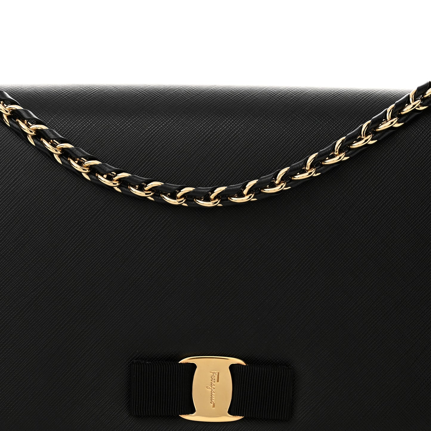 Printed Calfskin Ginny Shoulder Bag Black