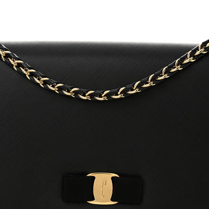 Salvatore Ferragamo Printed Calfskin Ginny Shoulder Bag Black 8 of 11