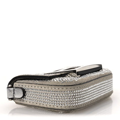 Fendi Crystal Vitello Laminato FF Nano Maxi Buckle Baguette Charm  Crystal Argento 4 of 11