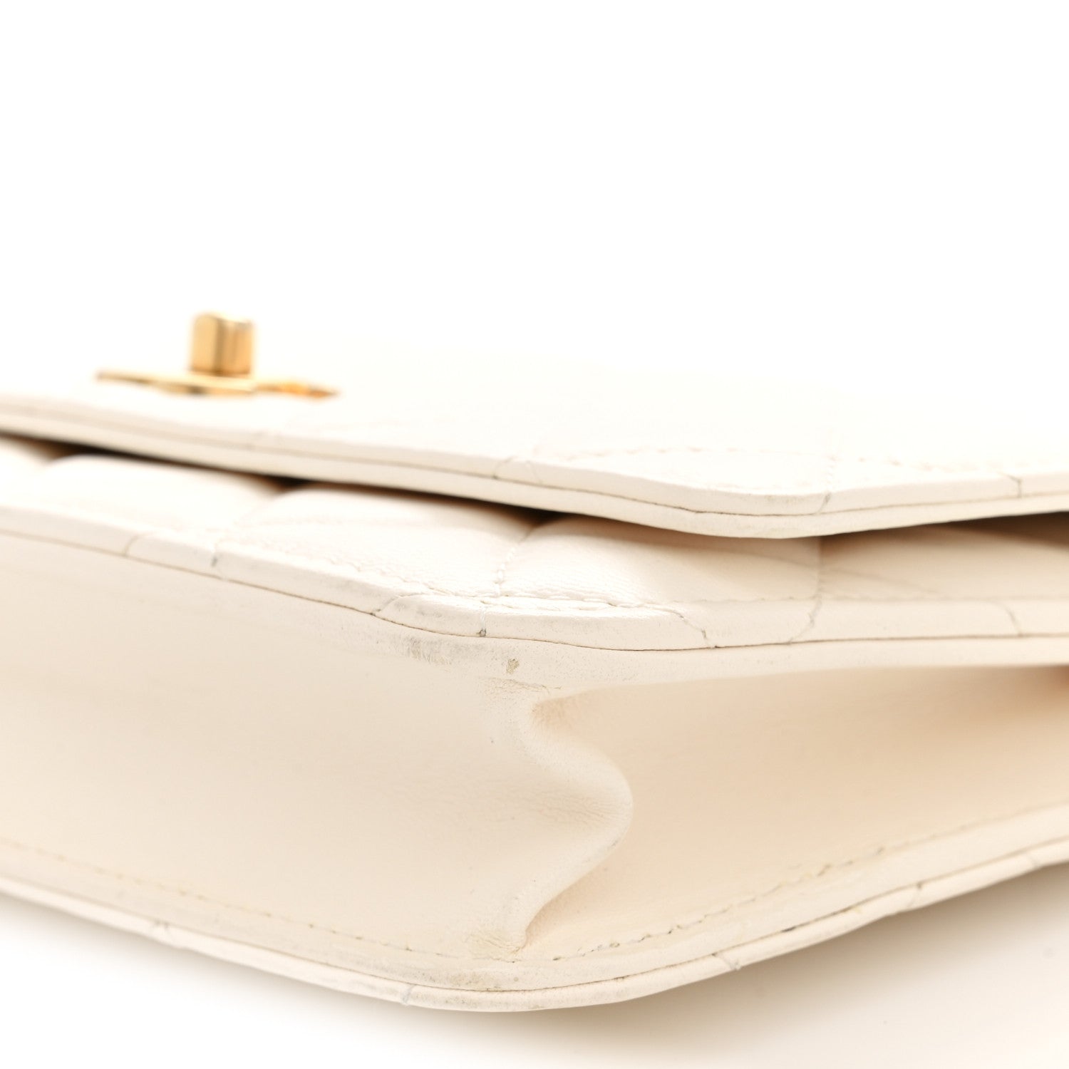 Chanel Lambskin Quilted CC Pearl Crush Wallet on Chain WOC White 10 of 12