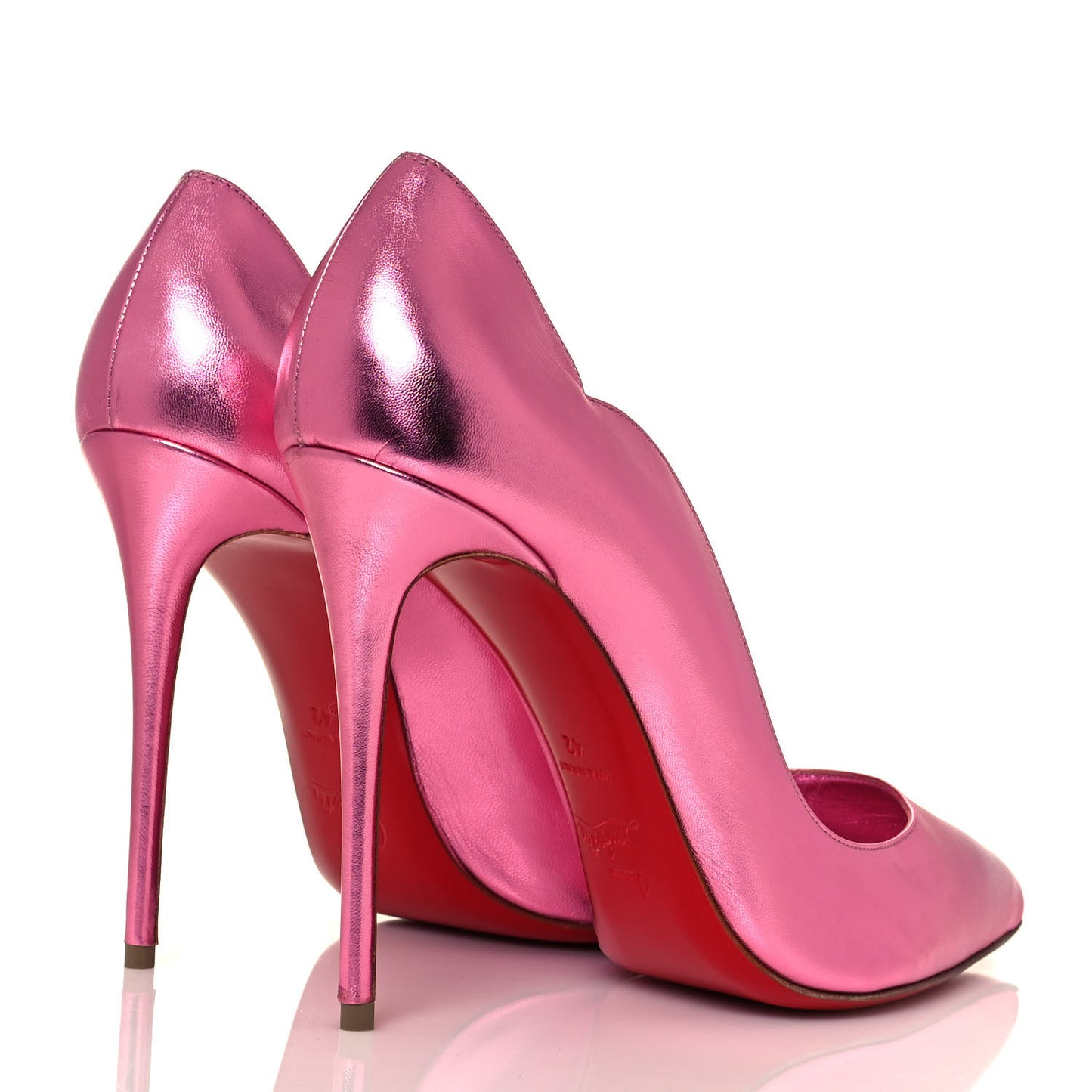 Metallic Patent Hot Chick 100 Pumps 42 Pink