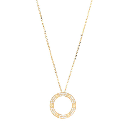 Cartier 18K Yellow Gold Diamond LOVE Paved Necklace 1 of 8