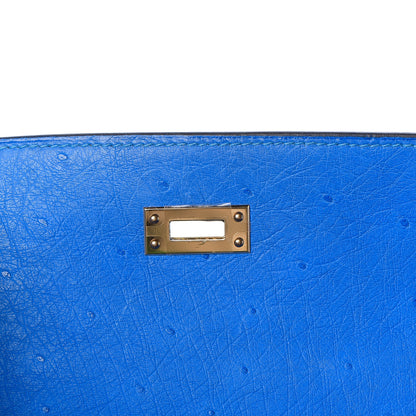 Hermes Ostrich Kelly Sellier 25 Bleuet 31 of 40