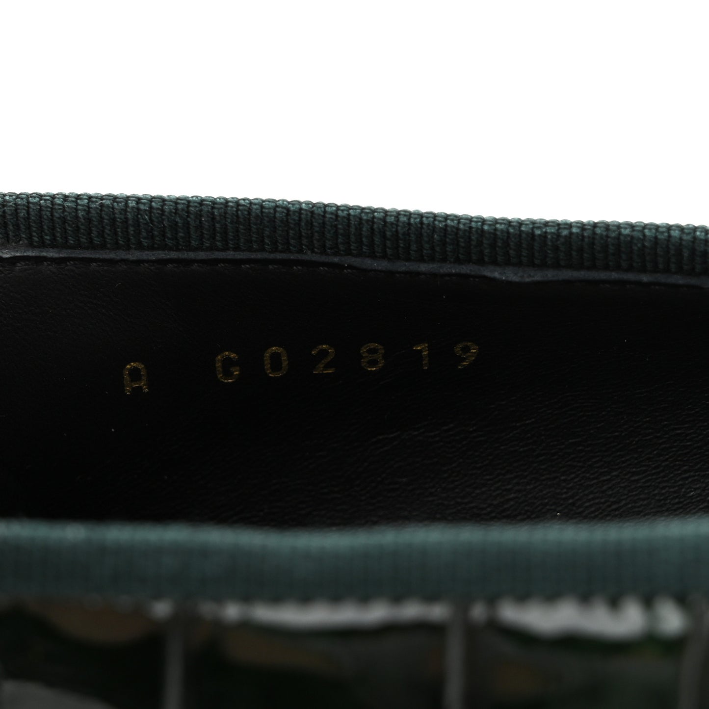 Patent Calfskin Crocodile Embossed Ballerina Flats 37 Dark Green Black