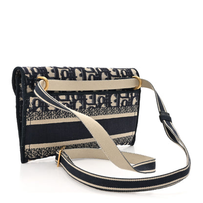 Christian Dior Oblique Slim Saddle Pouch Blue 3 of 10