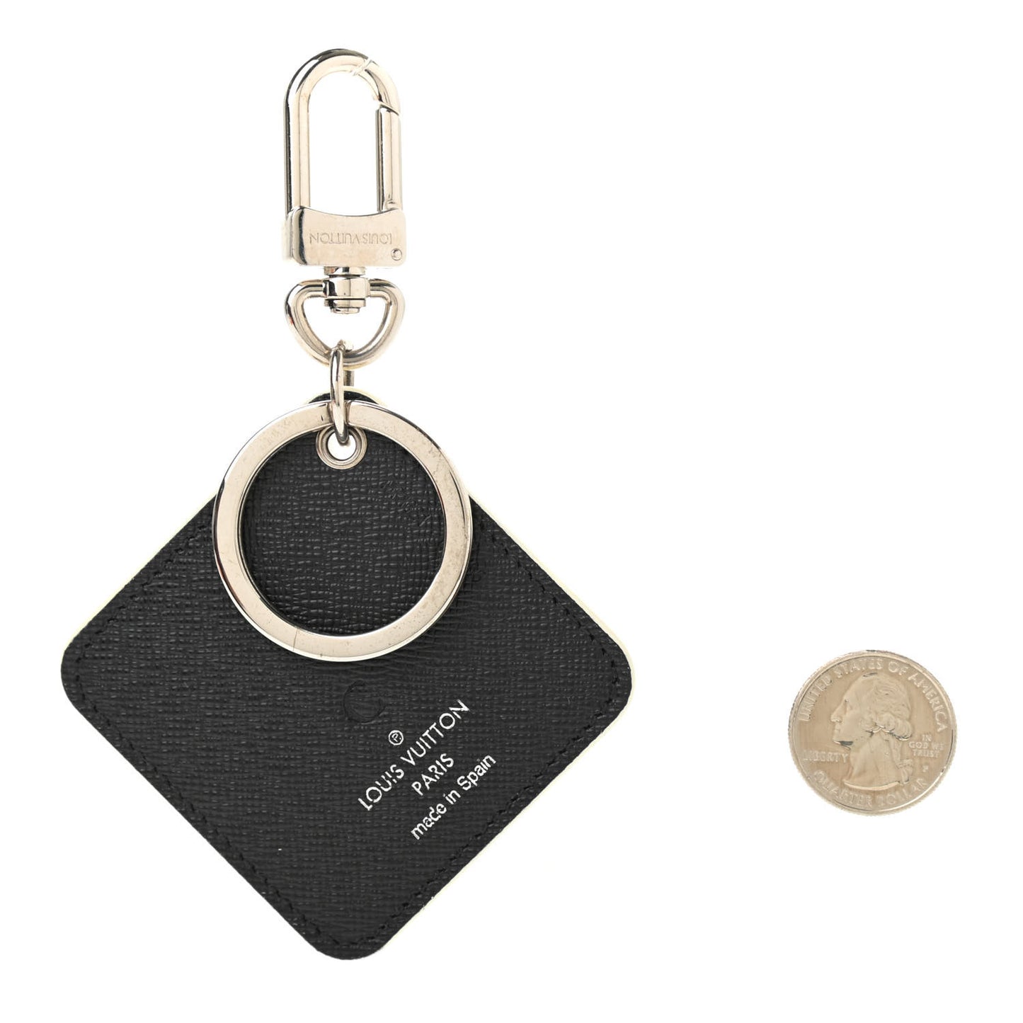 Damier Graphite Rope Bag Charm Key Ring White