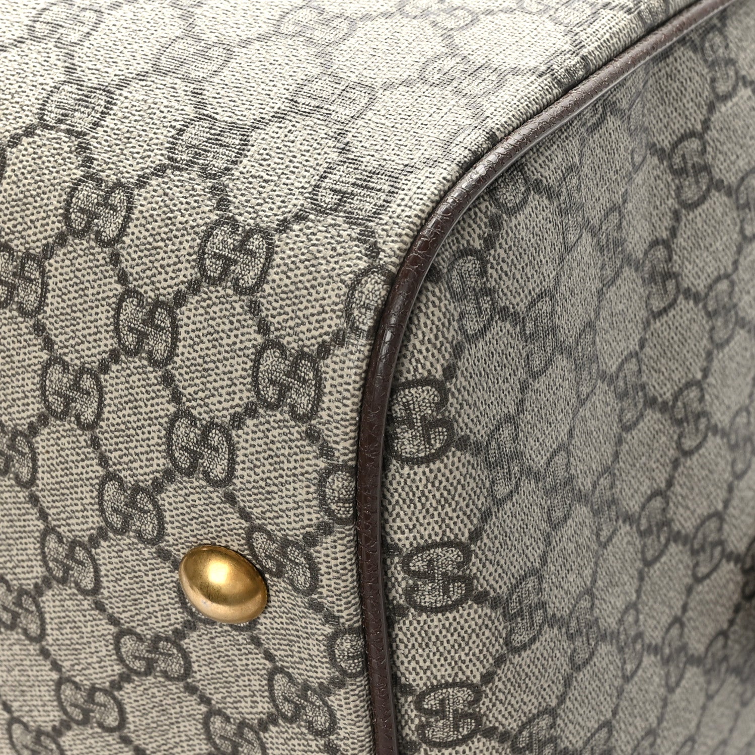 Gucci GG Supreme Monogram Textured Dollar Calfskin Web Large Savoy Duffle Bag Beige Ebony New Acero 8 of 10