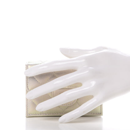Chanel Iridescent Lambskin Quilted Double Flap Wallet Ivory 2 of 9