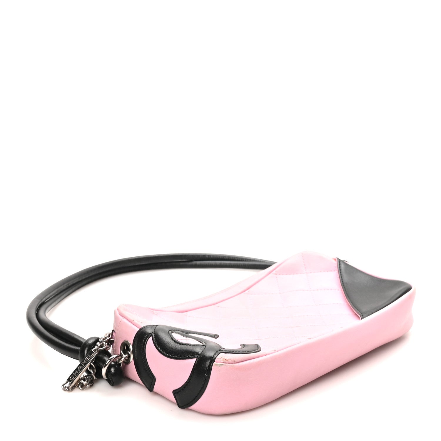 Chanel Calfskin Quilted Cambon Pochette Pink Black 4 of 10