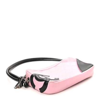 Chanel Calfskin Quilted Cambon Pochette Pink Black 4 of 10
