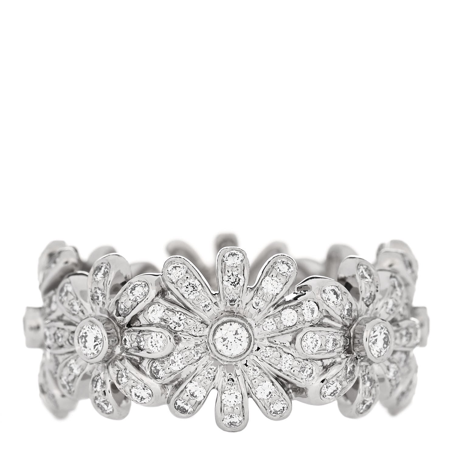 Tiffany Platinum Diamond Schlumberger Daisy Ring 52 6 3 of 6