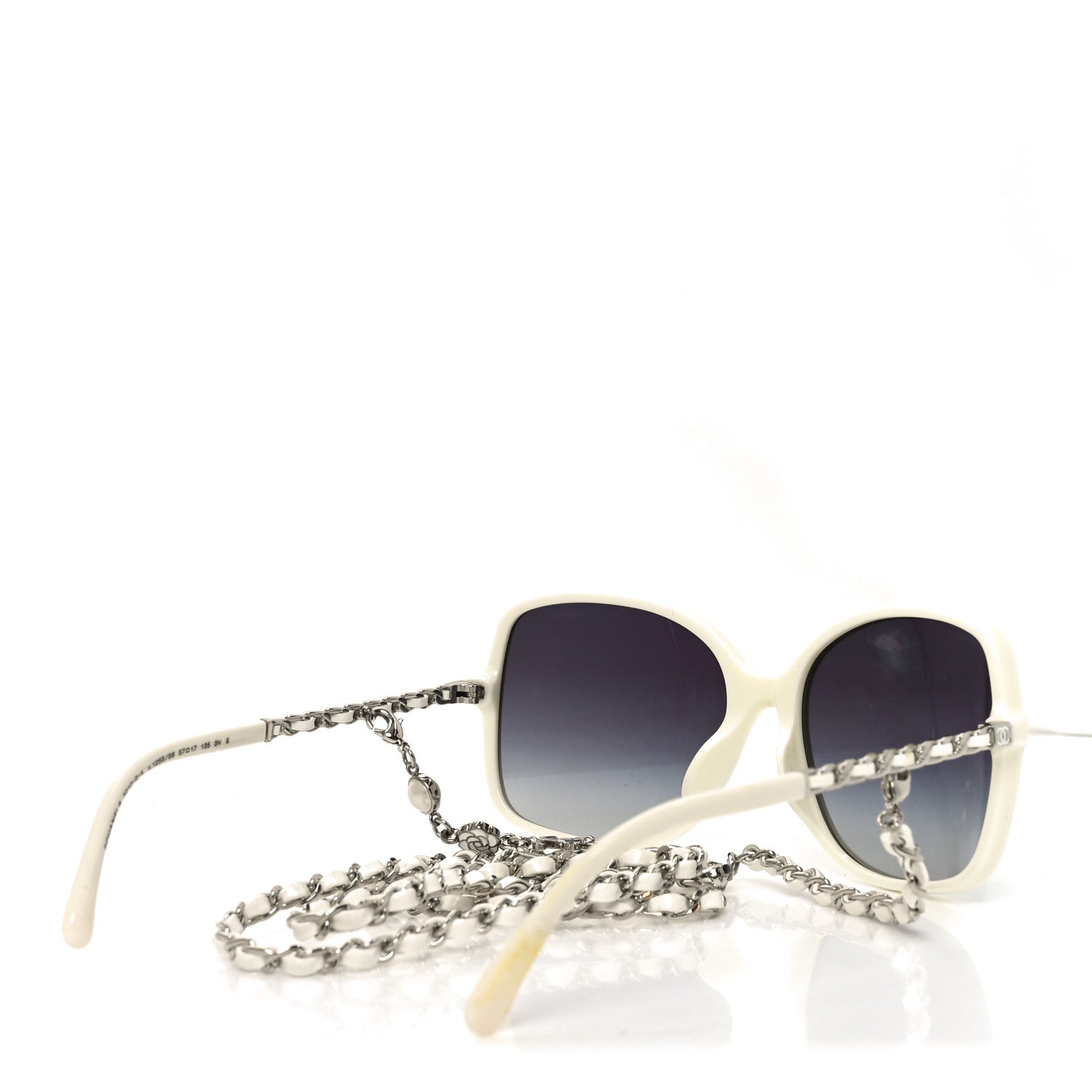 Chanel Acetate Metal Lambskin Square Chain Sunglasses 5210-Q-A