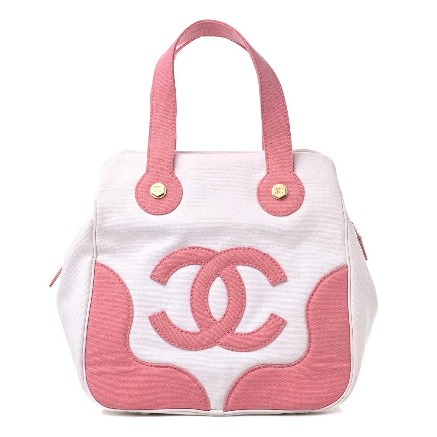 Canvas CC Handbag Pink White