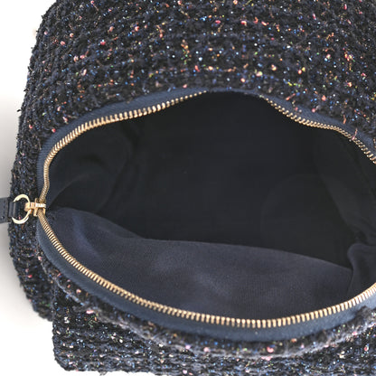 Chanel Tweed Front Pocket Backpack Navy 5 of 10
