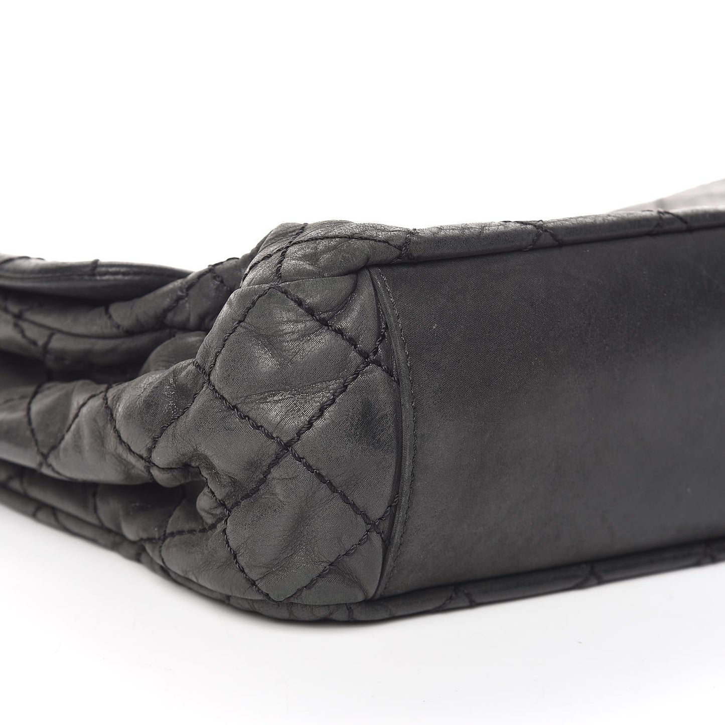 Iridescent Calfskin Large Coco Daily Flap Black