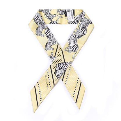 Hermes Silk Les Zebres Twilly Jaune Soufre Black 1 of 4
