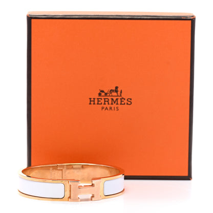 Hermes Enamel Narrow Clic Clac H Bracelet GM White 5 of 5