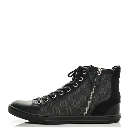 Louis Vuitton Damier Graphite Calfskin Suede Mens Aventure High Top Sneakers 8 1 of 7