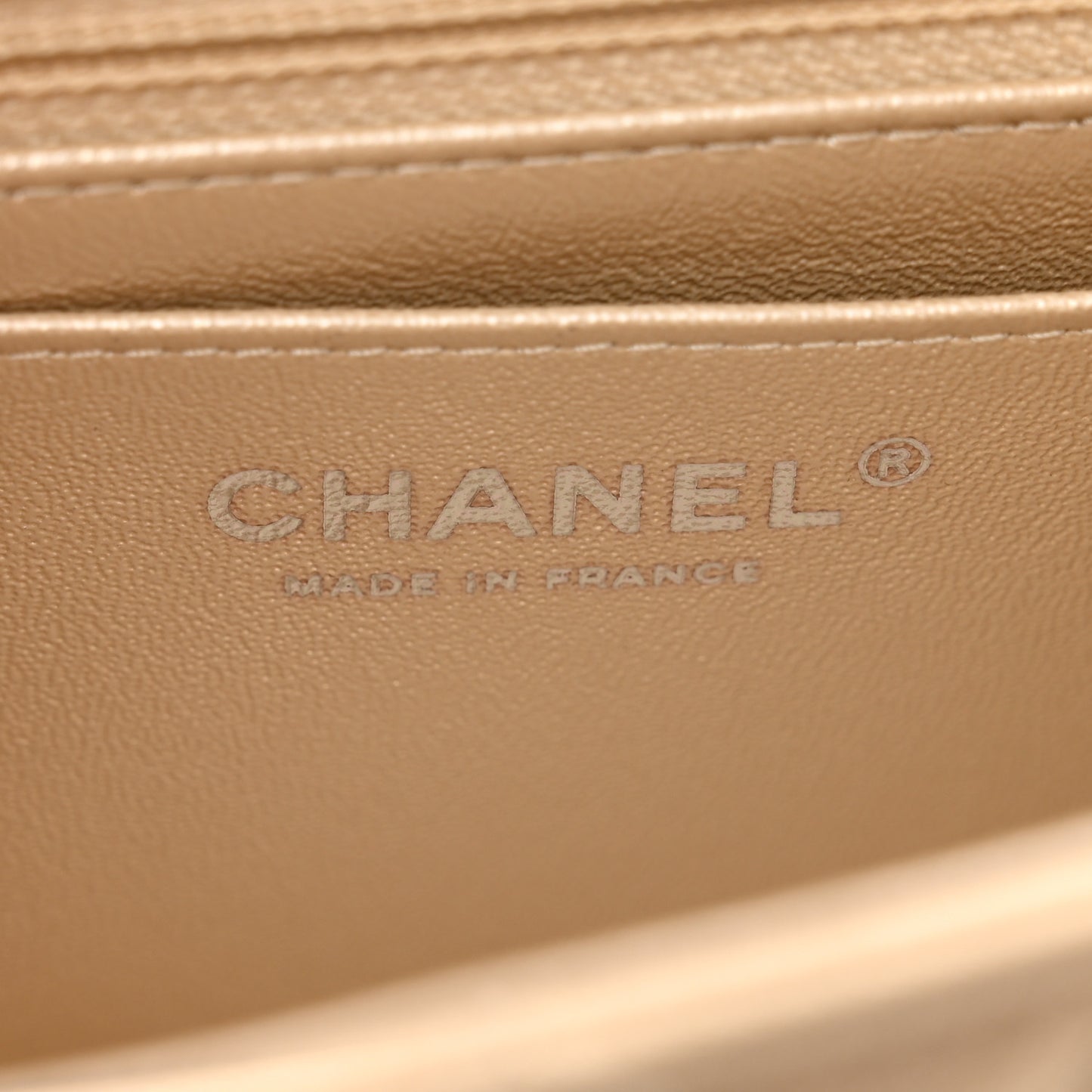 Metallic Sheepskin Quilted 2.55 Reissue Mini Flap Beige