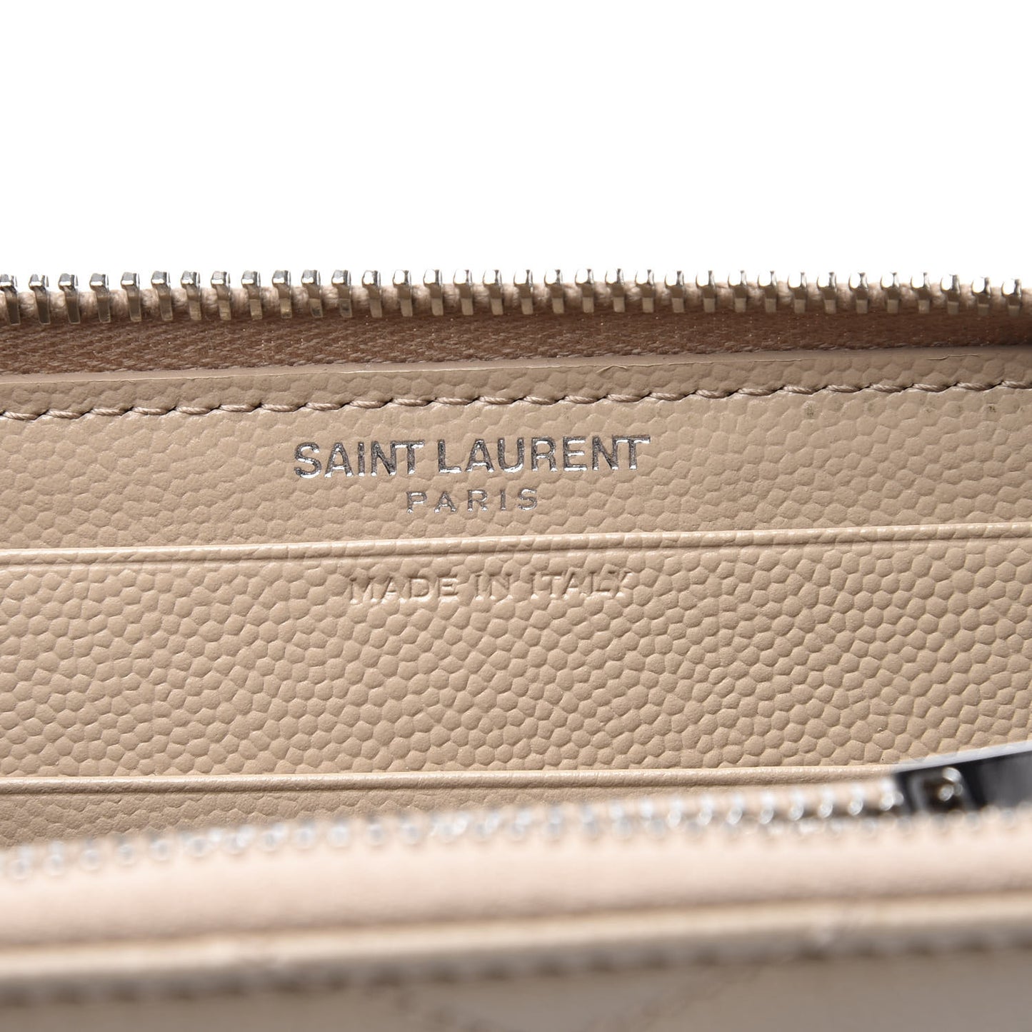 Grain De Poudre Matelasse Chevron Monogram Zip Around Wallet Beige
