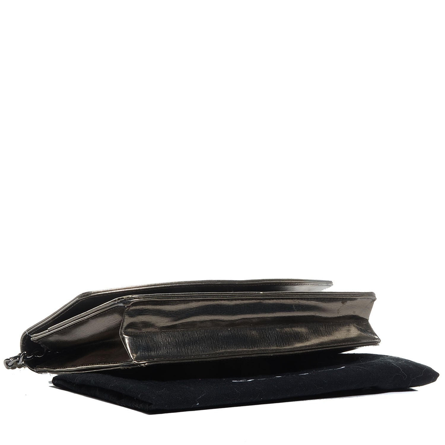 Chanel Metallic Calfskin Timeless CC Wallet on Chain WOC Bronze 4 of 8