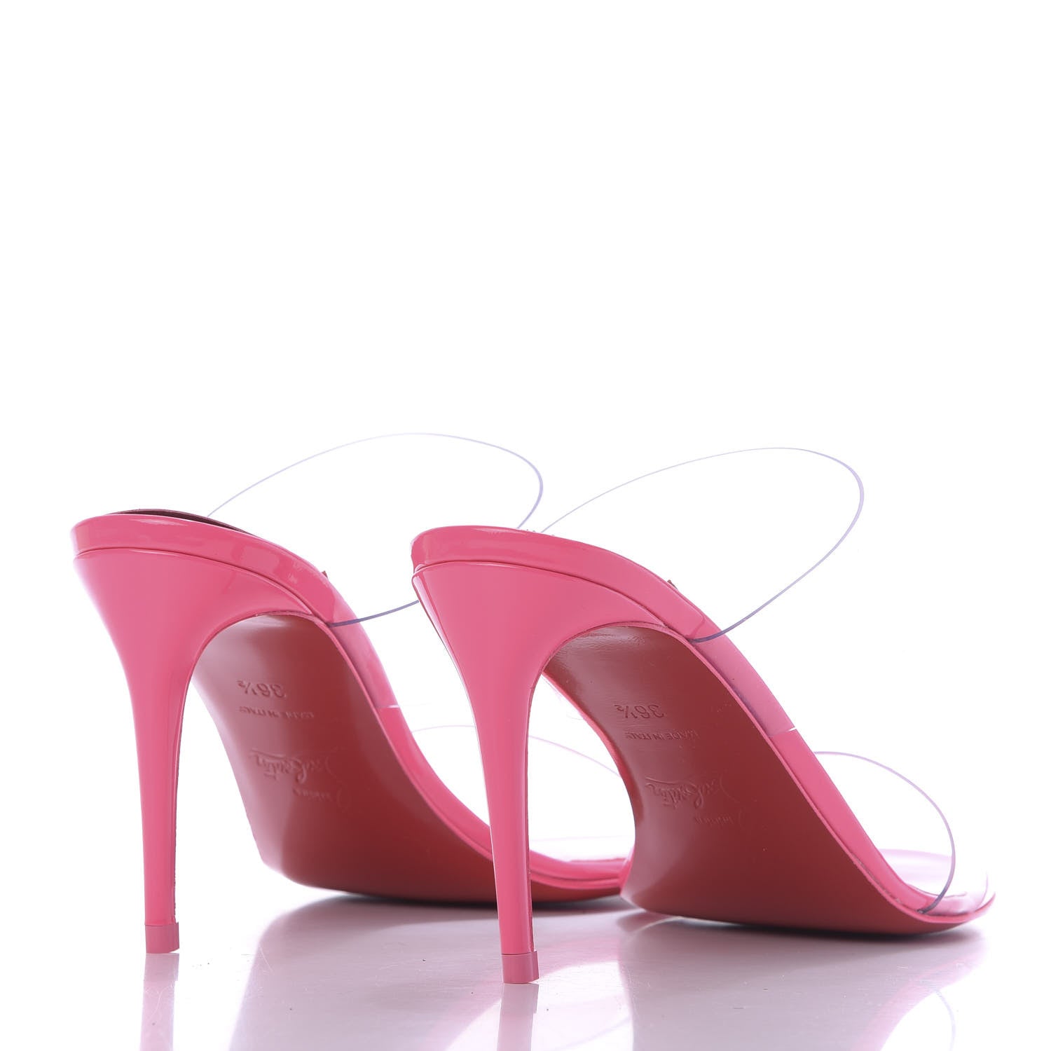 Christian Louboutin Patent PVC Just Nothing 85 Slide Sandals 36.5 Magnifique 4 of 12