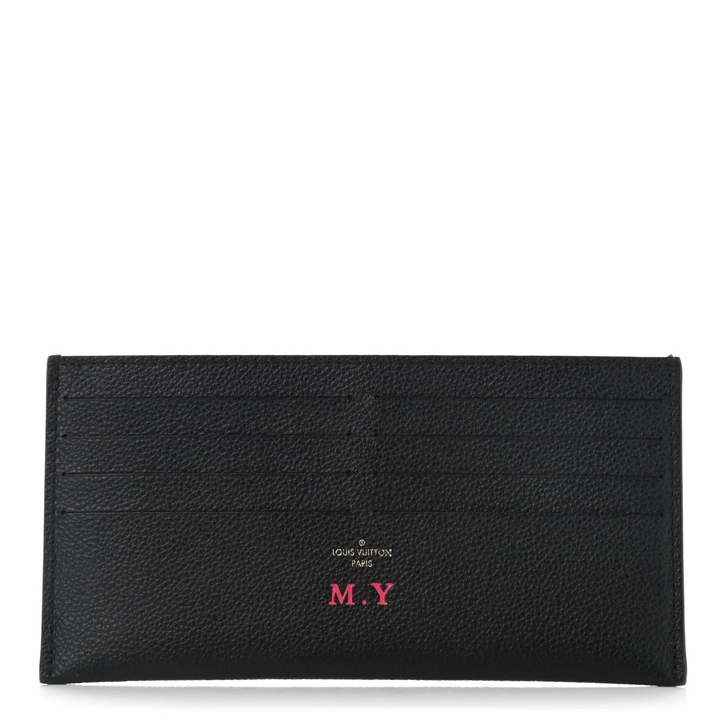 Calfskin Felicie Chain Wallet Card Holder Insert Black
