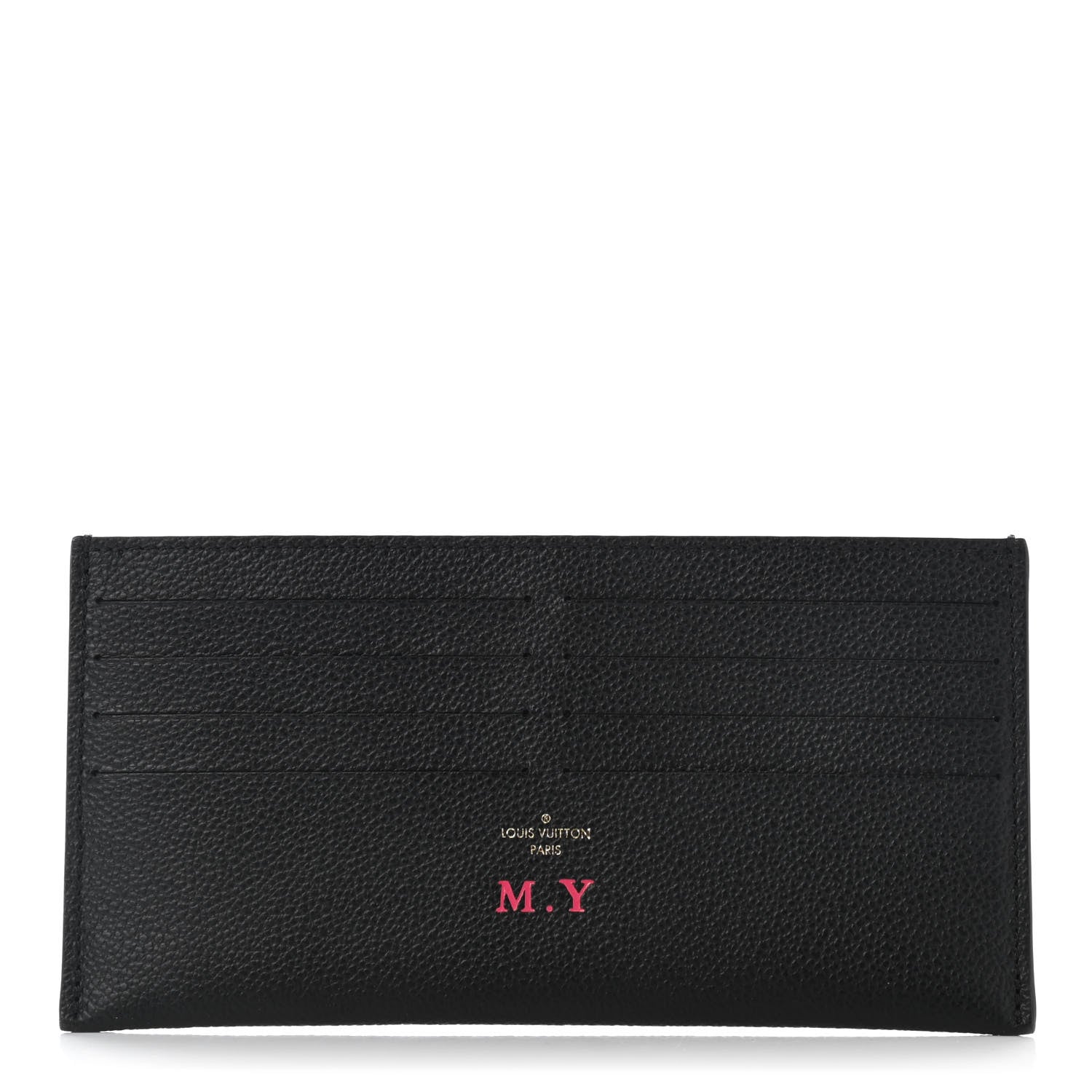 Louis Vuitton Calfskin Felicie Chain Wallet Card Holder Insert Black 1 of 6