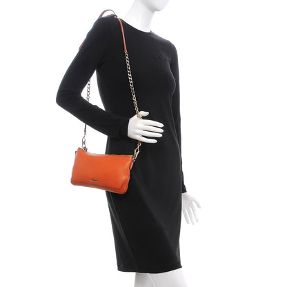 Burberry Signature Grain Calfskin Tassel Peyton Crossbody Clutch Bag Orange 2 of 17