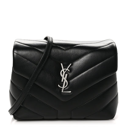 Saint Laurent Calfskin Y Quilted Monogram Toy Loulou Crossbody Bag Black 1 of 11